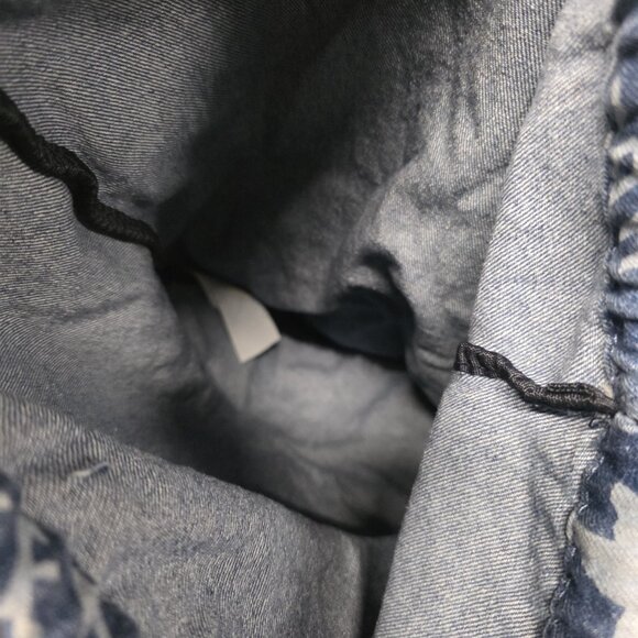 Y2K Style Hollister Bag Drawstring Denim Jean Backpack with Logo - Picture 3 of 8